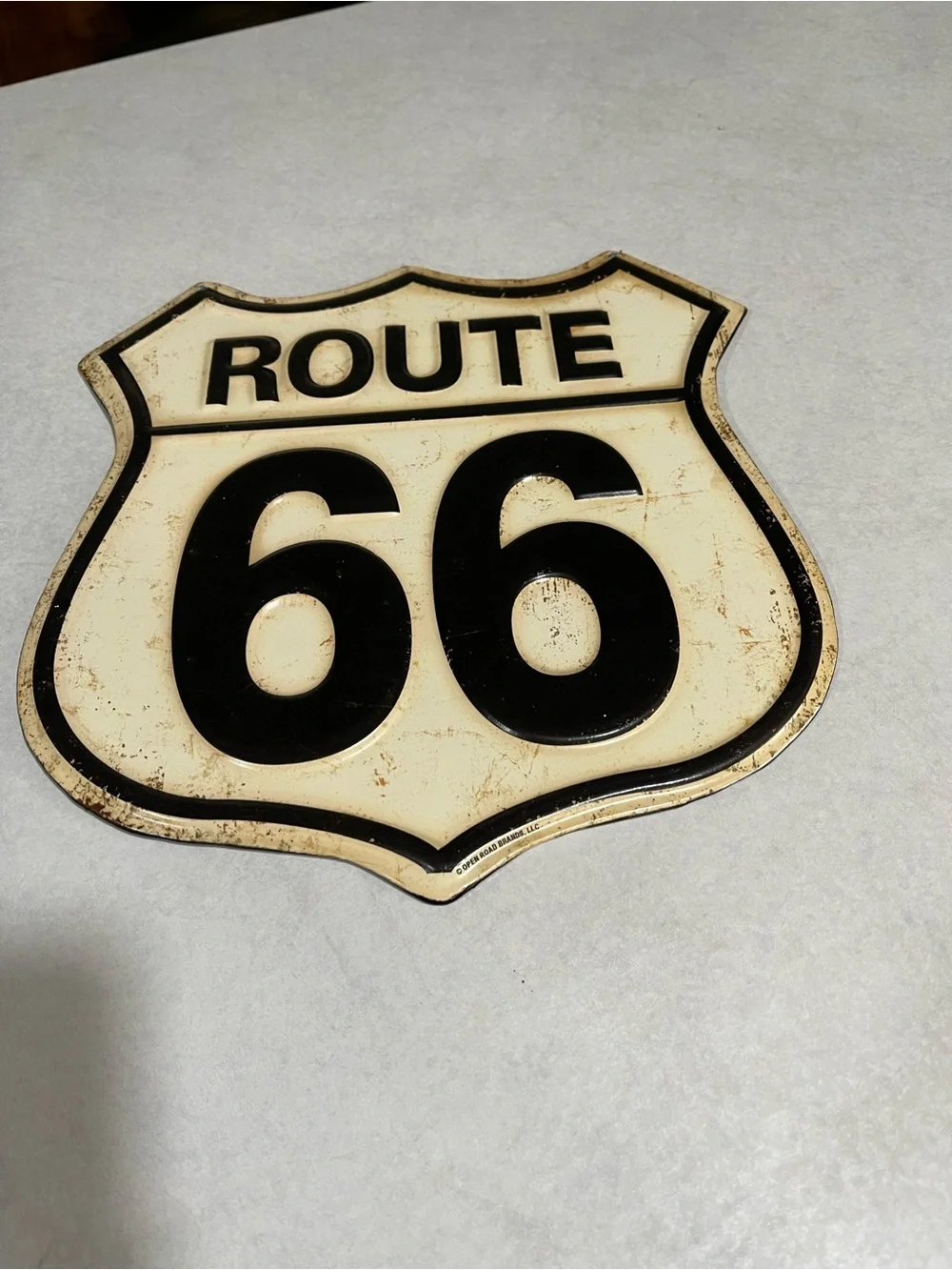 Route 66 Vintage Shield Wall Decor - Black and Cream